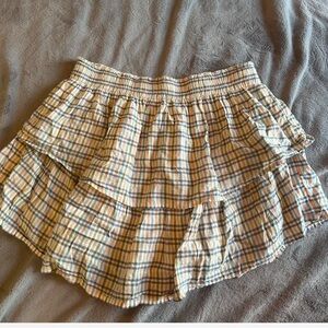Aerie rock n ruffle plaid skirt